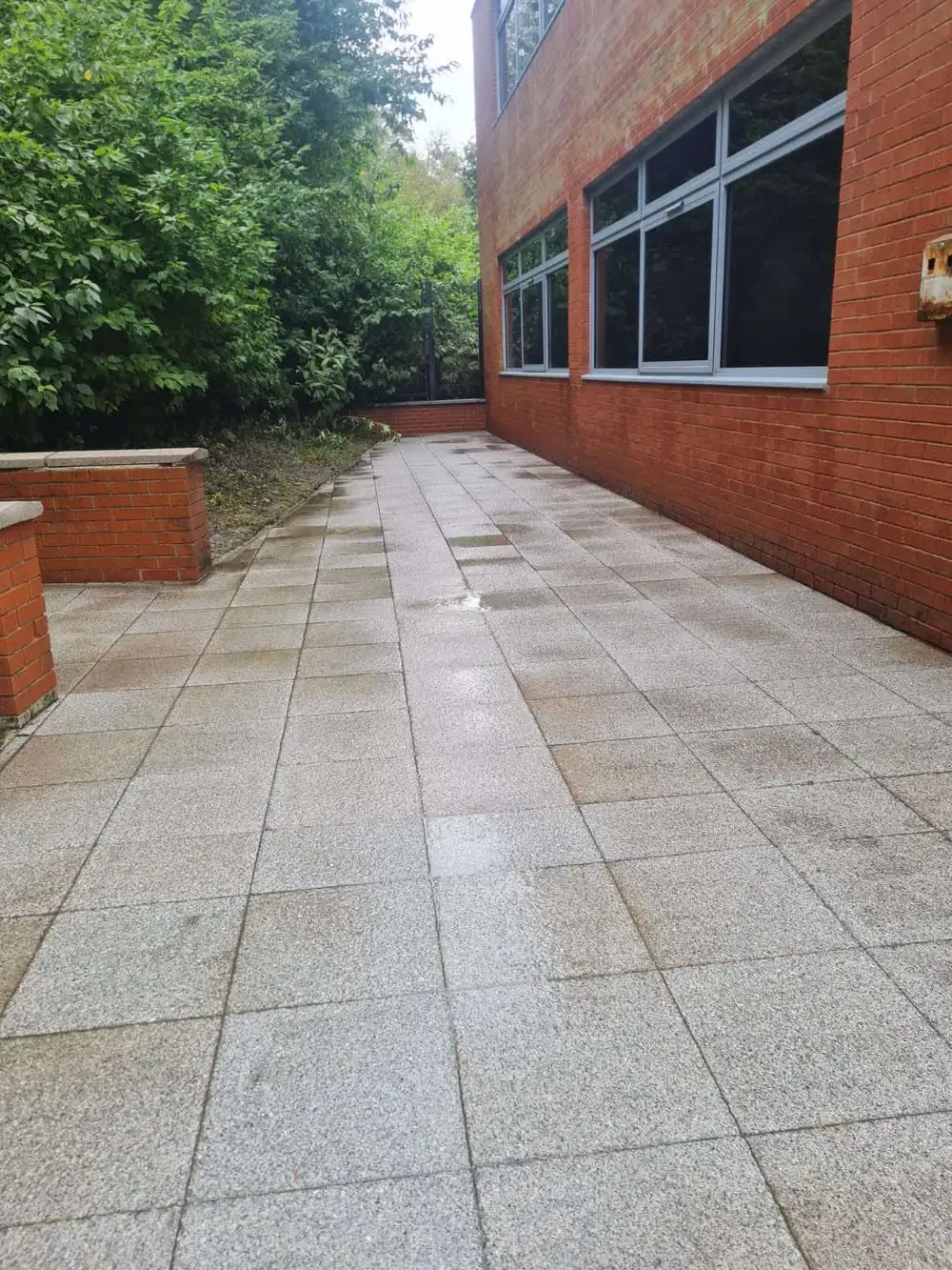 The same granite paving after cleaning